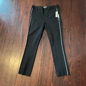 Anthropologie Black Trousers with White Stripe
